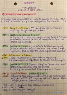 La démocratie européenne et l'histoire de la construction européenne depuis 1945