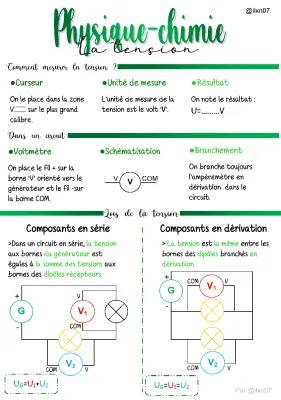 La Tension Électrique 4ème PDF | Exercices Corrigés et Cours