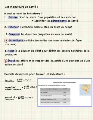 Les indicateurs de santé