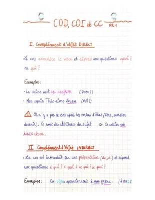 Exercices PDF: Compléments Circonstanciels et COD/COI pour le Collège