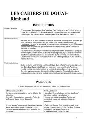 Dissertation rimbaud fiche Les Cahiers de Douai