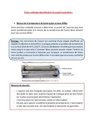 TP - Utilisation du Banc Kofler et Chromatographie sur Couche Mince