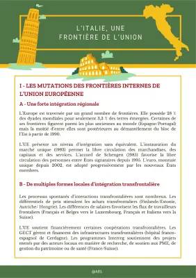 L'Italie : Intégration Régionale et Frontières de l'Union Européenne