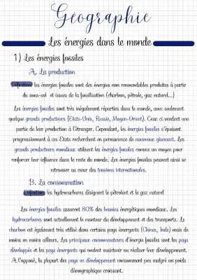 Énergies fossiles et renouvelables : Consommation mondiale et transition énergétique