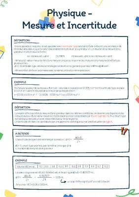 Mesures et Incertitudes en Physique PDF pour Terminale