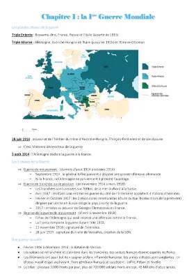 Fiche de Révision Première Guerre Mondiale 3ème - PDF Résumé et Phases