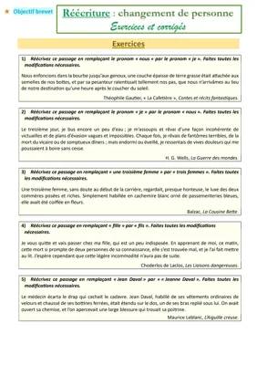 Réécriture Brevet et Collège avec Corrigés - PDF à Imprimer