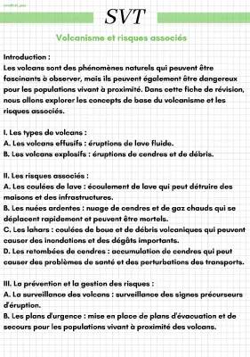 Les Risques Volcaniques 4ème : Volcans, Éruptions et Préventions