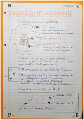 Fiches de Révision Physique-Chimie pour le Brevet 2024 - PDF & Exercices Corrigés