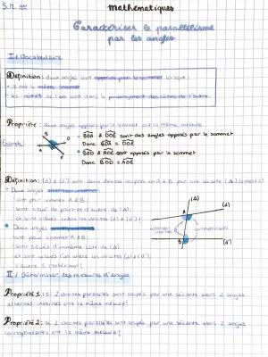 Angles et Parallélisme - Exercices et Propriétés - 5ème