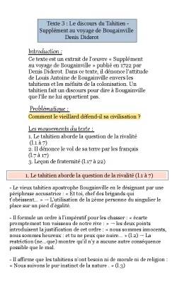 Analyse linéaire du discours du vieux Tahitien - Supplément au voyage de Bougainville PDF