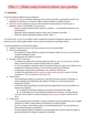 Le patrimoine HGGSP - Cours et Fiche de Révision PDF Terminale