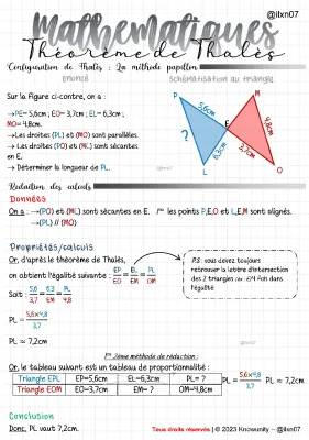 Exercice sur le Théorème de Thalès et sa Réciproque - Triangle Papillon