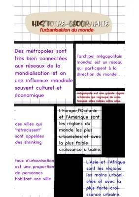 Découvre les Métropoles Mondiales et l'Urbanisation en Afrique et Asie