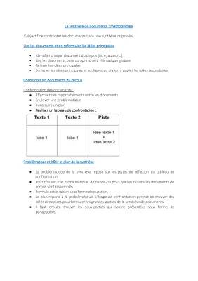 Exemple de Synthèse de Documents avec Corrigé PDF pour Toi !