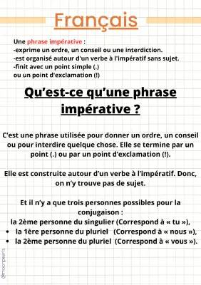 La Phrase Impérative pour les CM1 : Leçons et Exercices Amusants