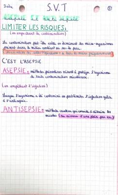 Les 7 règles d'asepsie et antisepsie - PDF et exemples pour SVT