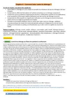 Comment lutter contre le chômage SES Terminale - Solutions simples