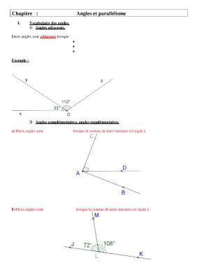 [mathématiques] chapitre 4  angle et parallèle 