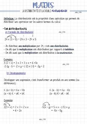 Découvre la Distributivité et les Identités Remarquables en 5ème et 4ème