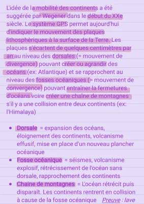 Résumé sur les mouvements des plaques tectoniques et leurs conséquences - PDF et Carte des volcans