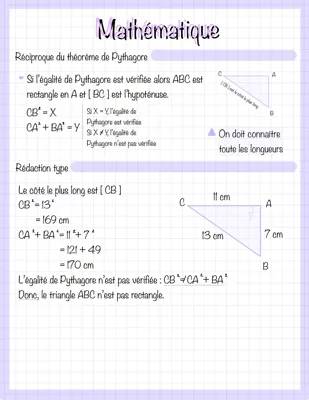 Comprendre la réciproque du théorème de Pythagore : Explications simples