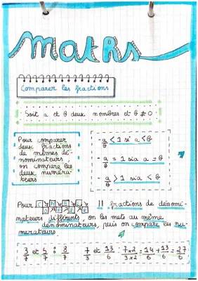 Comparaison de Fractions et Proportions en Maths pour les 5ème et CM2