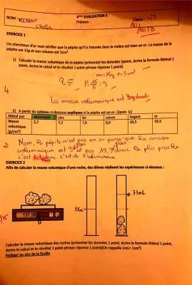 Comment calculer la masse volumique de l'or et exercices corrigés en PDF