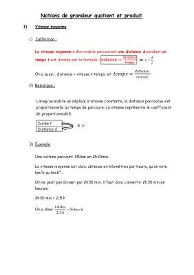 Apprends à calculer la vitesse moyenne en km/h