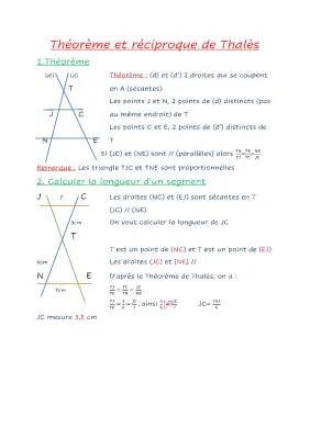 Théorème de Thalès : Formules et Exercice Corrigé pour les Élèves de 3ème