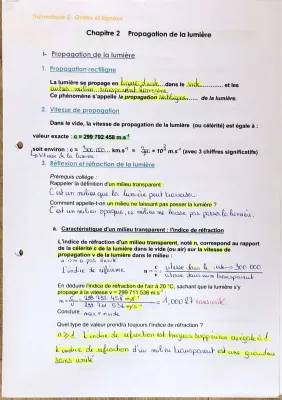 Découvre la Propagation et Réflexion de la Lumière - Exercices et Schémas pour la 4ème