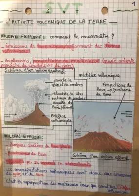 Tableau de Comparaison des Volcans Effusifs et Explosifs - Exemples et Schémas pour les 4èmes