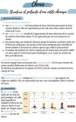 De la Structure à la Polarité des Entités Chimiques - Exercices Corrigés PDF