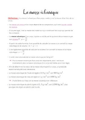 Comment Calculer la Masse Volumique: Tableau et Exercices Corrigés pour l'Eau et les Solides