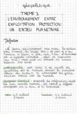 Introduction et Cours sur l'Environnement PDF - Protection et Changements Climatiques