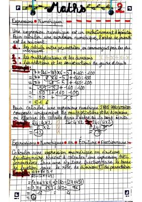 Expressions Numériques et Fractions: Exemples et Exercices Corrigés 5ème et 6ème