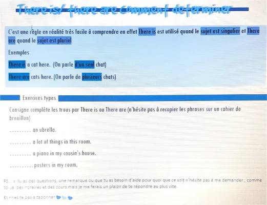 Anglais Facile: 'There is / There are' pour la 6ème - Exercices et PDF