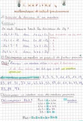 Trouve tous les diviseurs et fais des calculs avec fractions