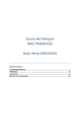 Programme Bac Français 2023-2024 | Textes, Sujets et Dissertations