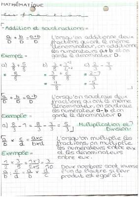 Apprends les fractions: Addition, Soustraction, Multiplication et Division - Exercices Corrigés et Imprimables