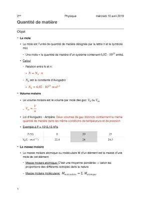 Découvre la Quantité de Matière et les Volumes Molaire à 10 Ans!