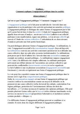 Comprendre l'engagement politique dans les sociétés démocratiques