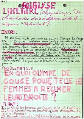 Résumé et Analyse Linéaire du Postambule d’Olympe de Gouges (Déclaration des droits de la femme et de la citoyenne)