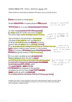 Zone Apollinaire : Analyse, Commentaire et Résumé en PDF