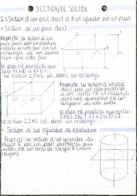 Sections de Solides 3ème - Exercice Corrigé et Cours PDF