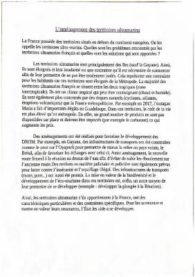 Aménager les territoires ultramarins français 3ème - PDF et Fiches de Révision