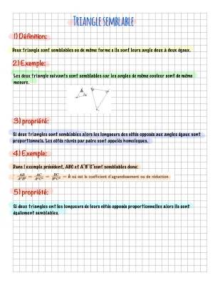 Triangles semblables 3e - Exercices corrigés, Formules et Propriétés