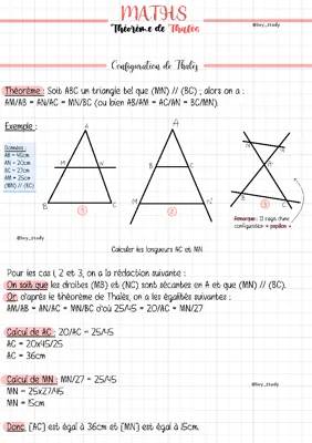 Découvrez le Théorème de Thalès : Formules et Exercices Corrigés 3ème et 4ème