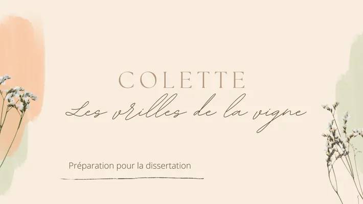 Dissertation Colette Bac 2023: Sujets, Corrigés, et Exemples PDF