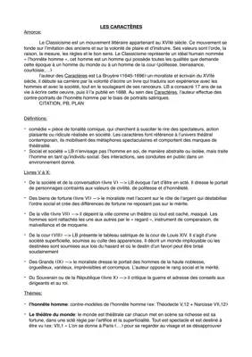 Découvre Les Caractères de La Bruyère: PDF et Résumés!